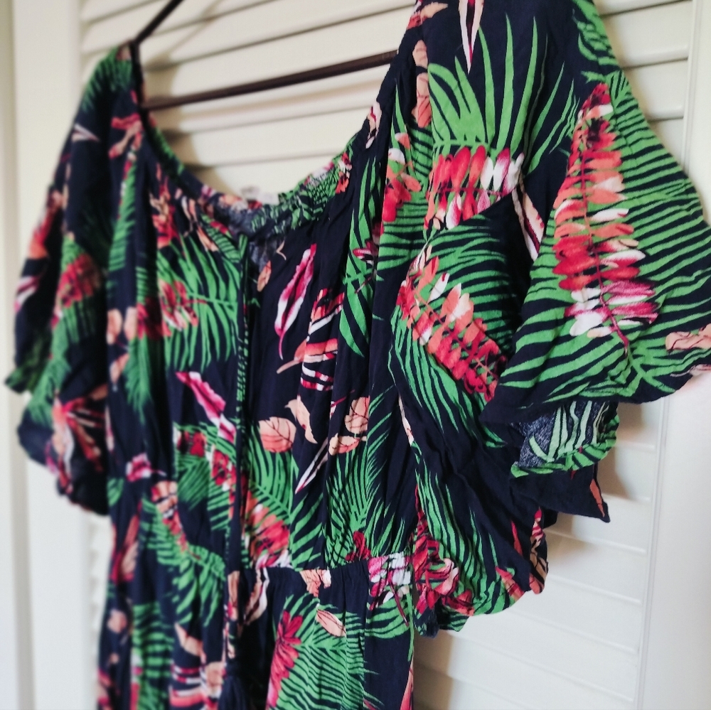 Label Of Love Tropical Print Maxi Dress 100% Rayon Medium